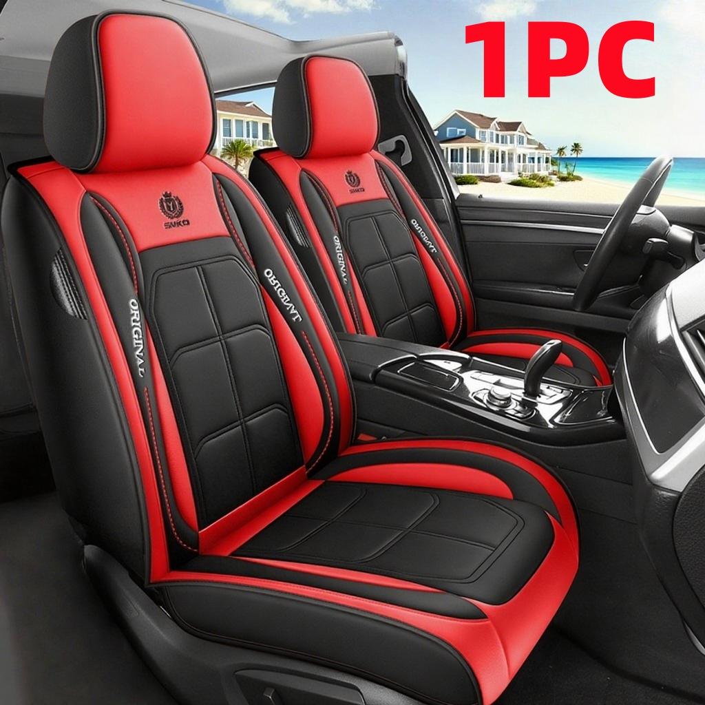 1PC Soft PU Leather Automotive Seat Cover Water-Resistant Wear-Resistant Full-Coverage Muscle Seat for Front Row Interior