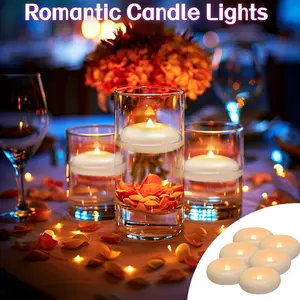 6/24Pcs LED Flameless Floating Candles, Battery Powered, 200+ Hours Glow Time, Waterproof Tealights for Cylinder Vases, Centerpieces at Wedding, Party, Pool,Romantic, Perfect for Christmas, Valentine's Day and Birthday decoration, Decorative Night Light.