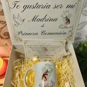First Comunion Godmother Proposal Box with Mug - Te Gustaria Ser Mi Madrina de Primera Comunion Gift Set