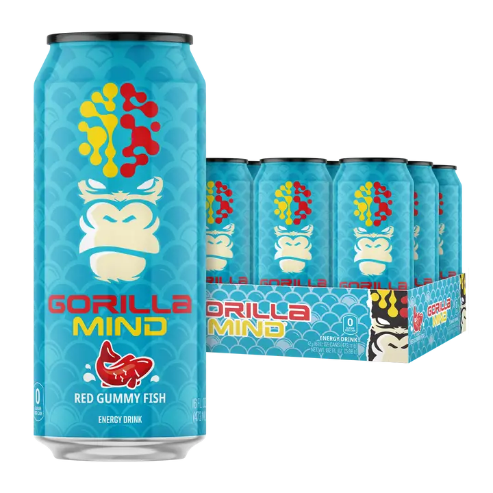 Gorilla Mind Energy Drink Red Gummy Fish