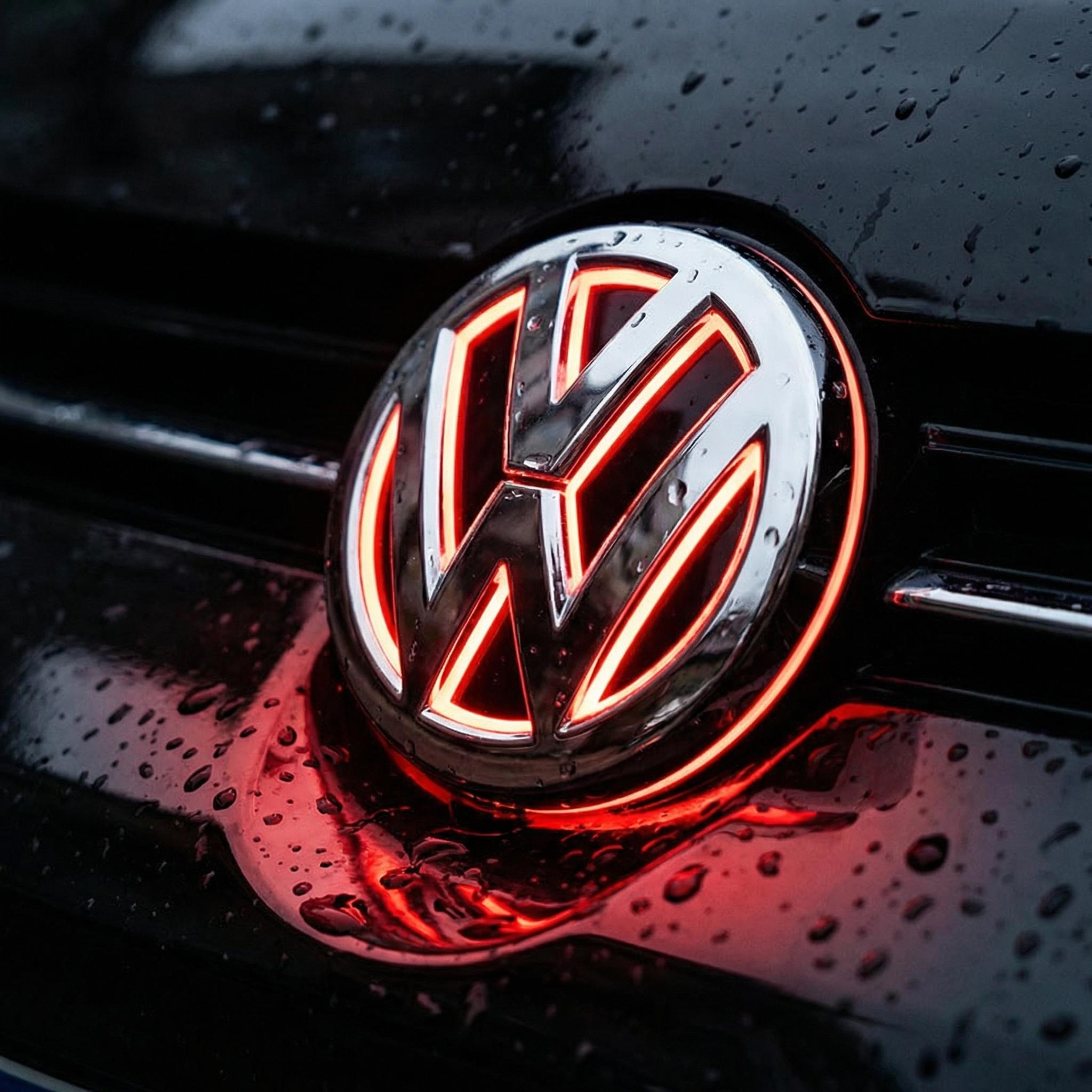 VW LED Logo Light for Volkswagen Golf Jetta Passat CC Polo | 4D/5D Glowing Front Grille Rear Badge Emblem | 11cm Car Atmosphere Decorative Lamp | Modification Accessories Tube Tail Lights Tacoma Roof Top Strobe Bar with RGB Fuse Assortment Kit Puller