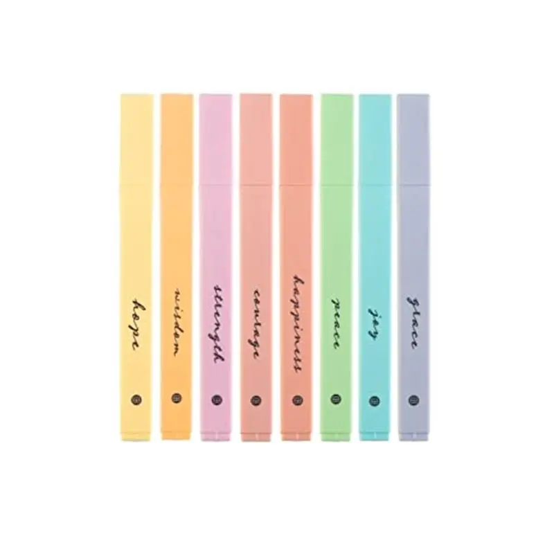 8-Pack Assorted Pastel Soft Chisel Tip Highlighters, Quick-Drying No Bleed Office Markers, Bible Study & School Supplies for Journal Users, Planner Accessories