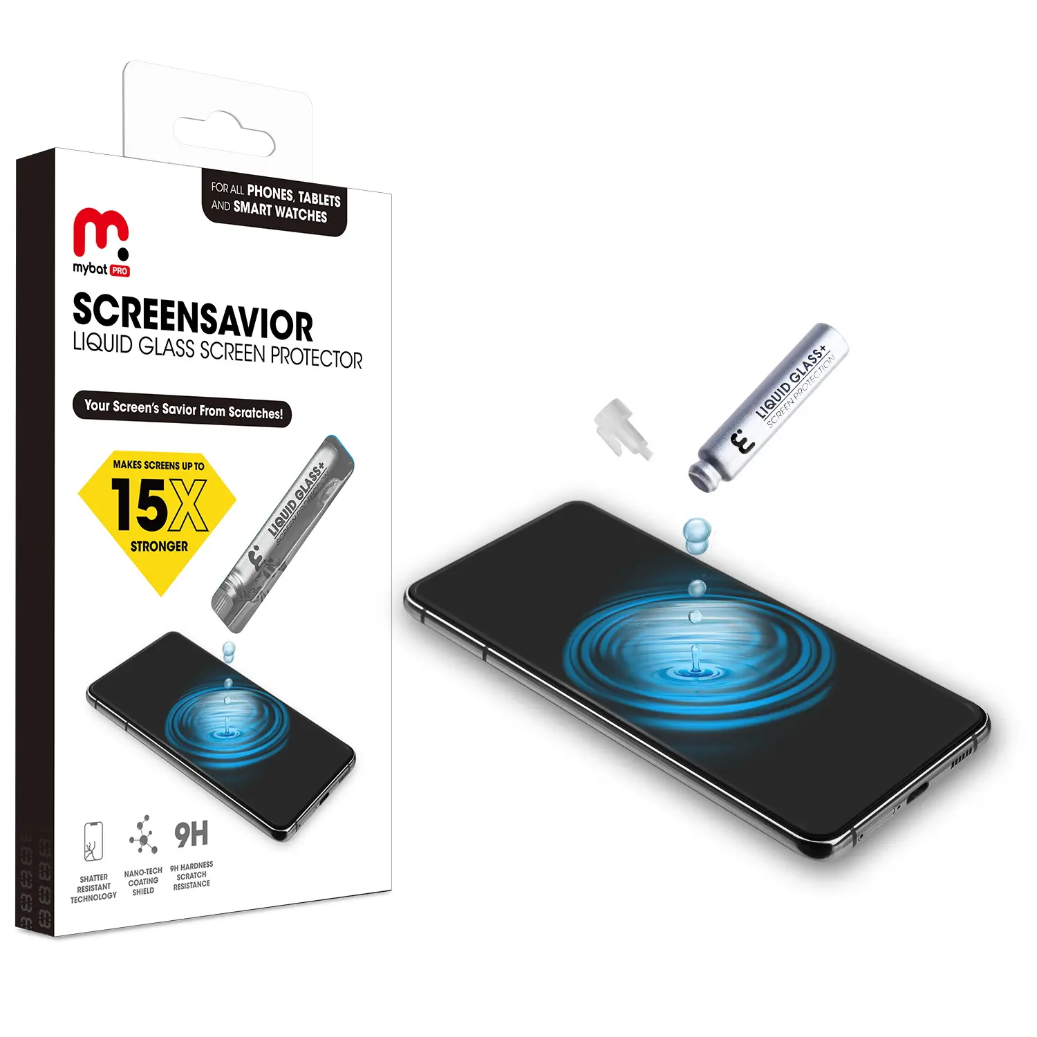 MYBAT PRO Liquid Screen Protector - 2ml, Easy-to-Use, Compatible with Up to 10 Mobile Devices