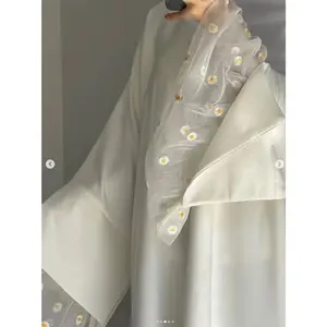 White Abaya Dress Lace Dress