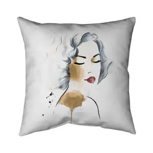 360 stand Classic Watercolor Print Throw Pillow - 26"x26" Beige Poly Twill, Feminine Charm Figurative Art Design, Bedding & Linens Decor (Model 5543-2626-FI59-1), Art-Inspired Standard Pillows
