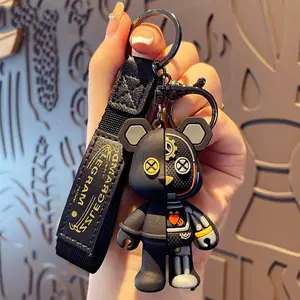 Mechanical Bear Keychain Pendant: 1pc Cartoon Figure for Car Keys, Backpacks & Bags – Versatile Keychain Accessory