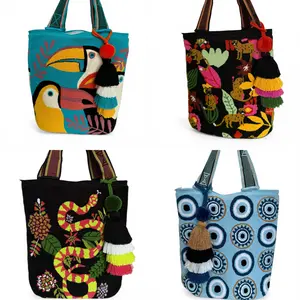 Tote Bag XL wayuu Upholstered special Designs Handmade with zipper