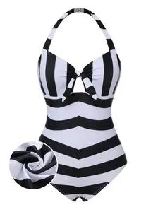BLACK & WHITE 1950S BARBIE STRIPES HALTER SWIMSUIT Bikinisuit, Retro Stripes, Swimsuits