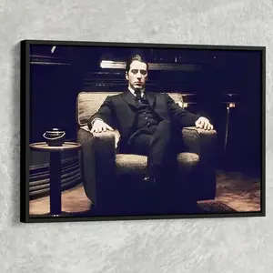 Michael Corleone The Godfather Poster, Mafia Boss Wall Art, Classic Mob Movie Print, Al Pacino Wall Decor UnNo Frame