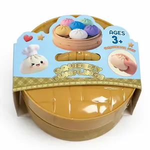 Squeezy Series Mini 4 Pieces Dumpling Squishy - Blind Box, Mysecret Bun Fidget Toy, Soft TPR Material, Stress Relief, Unboxing Surprise,  Rare squishy Random Style per Pack. Perfect for graduation, great for students to exchange gifts.
