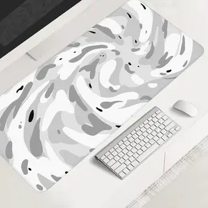Extra Large Abstract Gray Swirl Mouse Pad Contemporary Gaming Desk Pad 35x16 Inch Computer Keyboard Mousepad with Non-Slip Rubber Base Durable Stitched Edge Gaming Desktop Accessory Perfect Gift for Home and Office Desk Decor