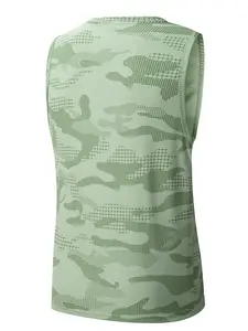 Men's Ice Silk Vest, Trendy Camo Print Breathable Quick Dry Sleeveless Running Training Gym Casual Top, 1 Piece Pack