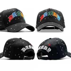 Dandy Hats Men's 10 Years of Dandy Hat Black Anniversary with Embroidered Logo and Rhinestone Details