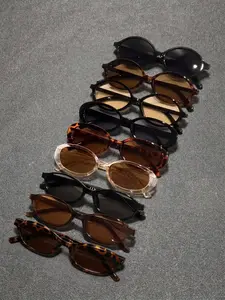 9 Pairs Women's Multicolor PC Material Trendy Casual Sunglasses Set, Oval Small Frame Series, Casual Style for Commuting, Camping, Travel, Friends' Gatherings