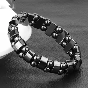8 Pcs Hematite Bracelet Set for Men Women Healing Stretch Round Bead Stone Bracelet Unisex Jewelry Gift Stylish