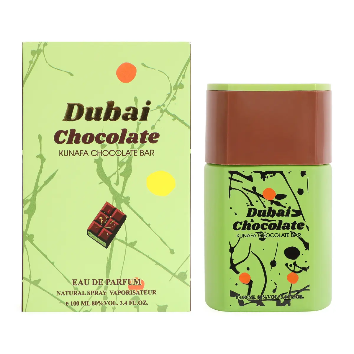 Dubai Chocolate Kunafa Chocolate Bar Spray Perfume Eau de Parfum for Men and Women – 100ml / 3.4 fl. oz.