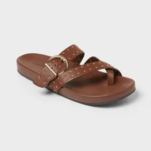 Women’s Nia Western Sandals with Memory Foam Insole - Universal Thread Cognac 7.5