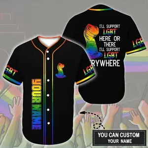 Custom LGBT Pride Rainbow Baseball Jersey Shirt, Rainbow Pride Shirt, Rainbow Lips Jersey Shirt, Lgbt Jersey Shirt, Lgbt Pride Jersey Shirt