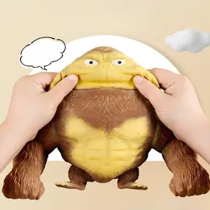 Elastic Rubber Gorilla Squishy Toy, Soft Doll, Cute Monkey Squeeze Toy, Fun Stress Relief Gift, Perfect for Kids & Adults