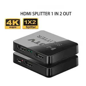 Mini 4K Series HDMI 1-In-2-Out Splitter, HD Video Mirroring, Multi-Link Dc Output, Camera-Ready Computers, Model 654966
