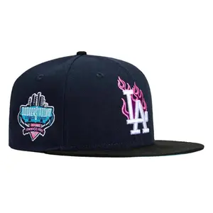 New Era Style MLB Baseball Hat – NY Yankees LA Dodgers Snapback Fitted Cap, Flat Brim High Crown Streetwear Fashion, Premium Embroidered Logo, Adjustable Unisex Urban Hip Hop Look