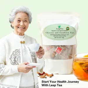 Chicory and Gardenia Tea Natural Herbal Blend 12 Tea Bags Quick Refreshing Healthy Nature Beverage for the Elderly Clear Heat Promote Dampness 4.23 oz Package Wellness Tea Healthier Tea