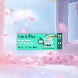 Holdon Bags 13 Gallon Compostable Trash Bags 25ct,Trending Compostable Bags,13 Gallon,Kitchen Essential,TikTok Hot Sale,Eco-Friendly