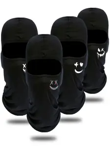 4 Pack Street Style Cycling Face Masks, Windproof Dustproof Breathable Unisex Winter Warm Headgear, Fashion Outdoor Equipment, Breathable Face Cover