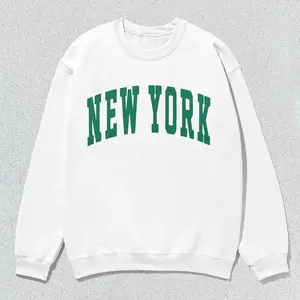New York Sweatshirt Collegiate Crewneck Sweater Unisex Green