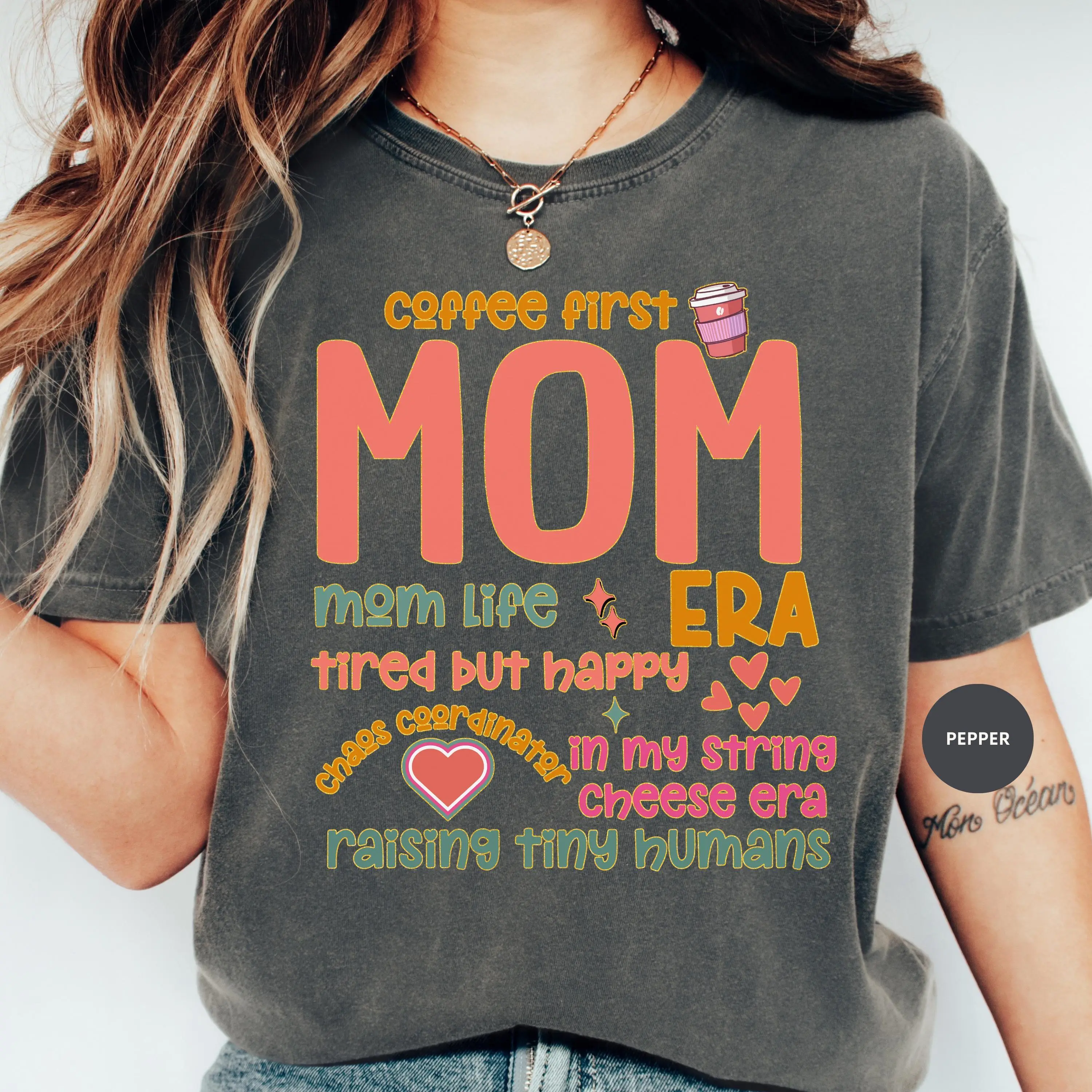 In My Mom Era Shirt, Cute Mothers Day Gift for Mom, Mom Life Graphic Tee, Chaos Coordinator Coffee Mom Shirt