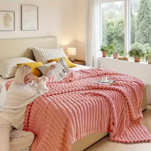 3D Striped Plush Blanket – Soft and Cozy Throw for Couch, Bed and Travel – Machine Washable, Great Gift Option