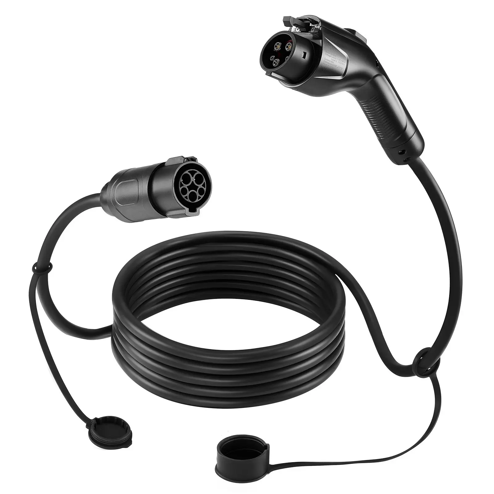 VEVOR SAE J1772 EV Charger Extension, 40A 21ft AC 120V-240V 60Hz Dual-Level, IP66 Waterproof, ABS+PA66 High-Grade Copper TPE, 15,000 Bend Lifespan, 20,000+ Plug-In/Out Tests, Road Trips Charging Reach Boost, with Cable Tie, Bag & Cleaning Cloth