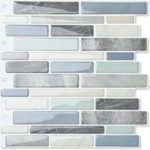 Self-Backsplash, Marble Look Decorative Tiles (10 Tiles)
