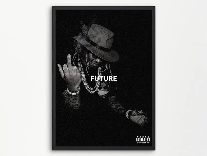 Minimalist Future Rapper Poster For Hip-Hop Fans Perfect Wall Art Decor for Boyfriend ,No Frame