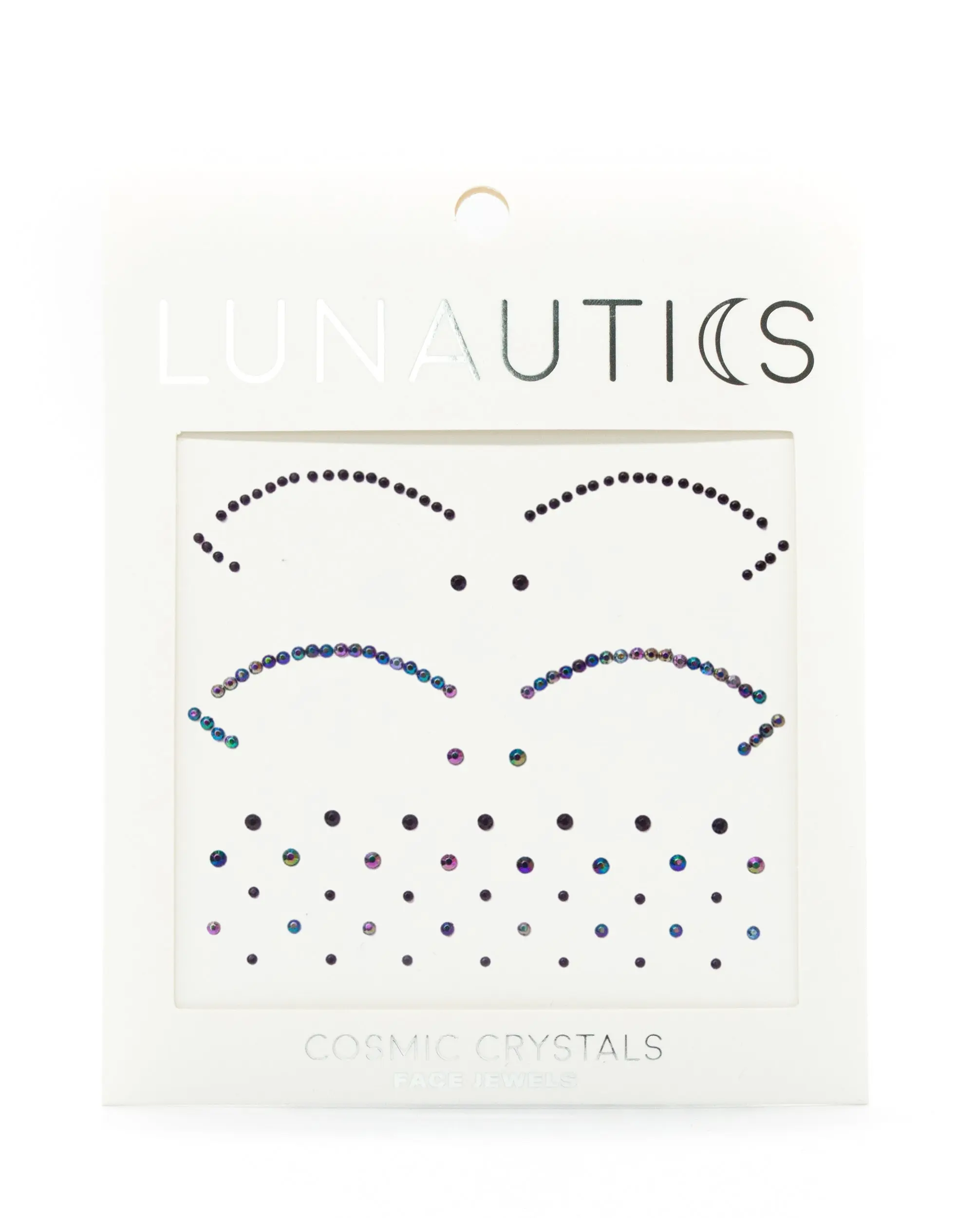 Black Iridescent Cut-Crease Face Jewel Sticker Pack - Rhinestone Eye Jewels for Face and Body