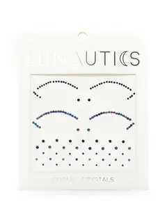Black Iridescent Cut-Crease Face Jewel Sticker Pack - Rhinestone Eye Jewels for Face and Body