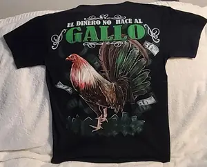 Sale Up To 50% -Rooster Gallo Money Dinero Dollar Farm Cock Fight Mexico T-shirt