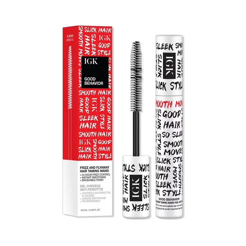 IGK Good Behavior Hair Taming Wand Gel - 0.46oz (13.5ml) Unisex Styling Product with Gluconolactone & Arthrospira Platensis Natural Extracts, Frizz Free Styling, Flyaway & Edge Control, All Hair Types, Any Occasion