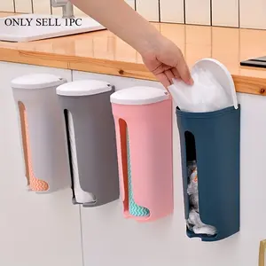 1pc Easy-Install Wall-Mounted Bag Organizer - No-Punch Storage Solution for Garbage & Grocery Bags - Perfect Kitchen Accessory for Neat Space