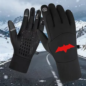 2026 new unisex Batman Gloves for Men Women Stylish Red Bat Symbol on Black Winter Warm Touchscreen Design Ultra-Soft Lining Superhero Fashion Gloves for Cold Weather