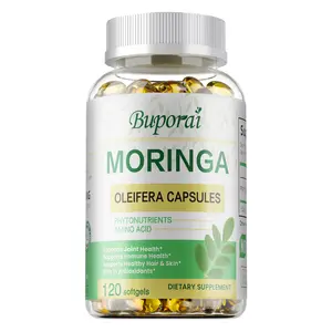 Buporai Moringa Leaf Clear Capsules, 120 capsules per jar, support skin and hair health.