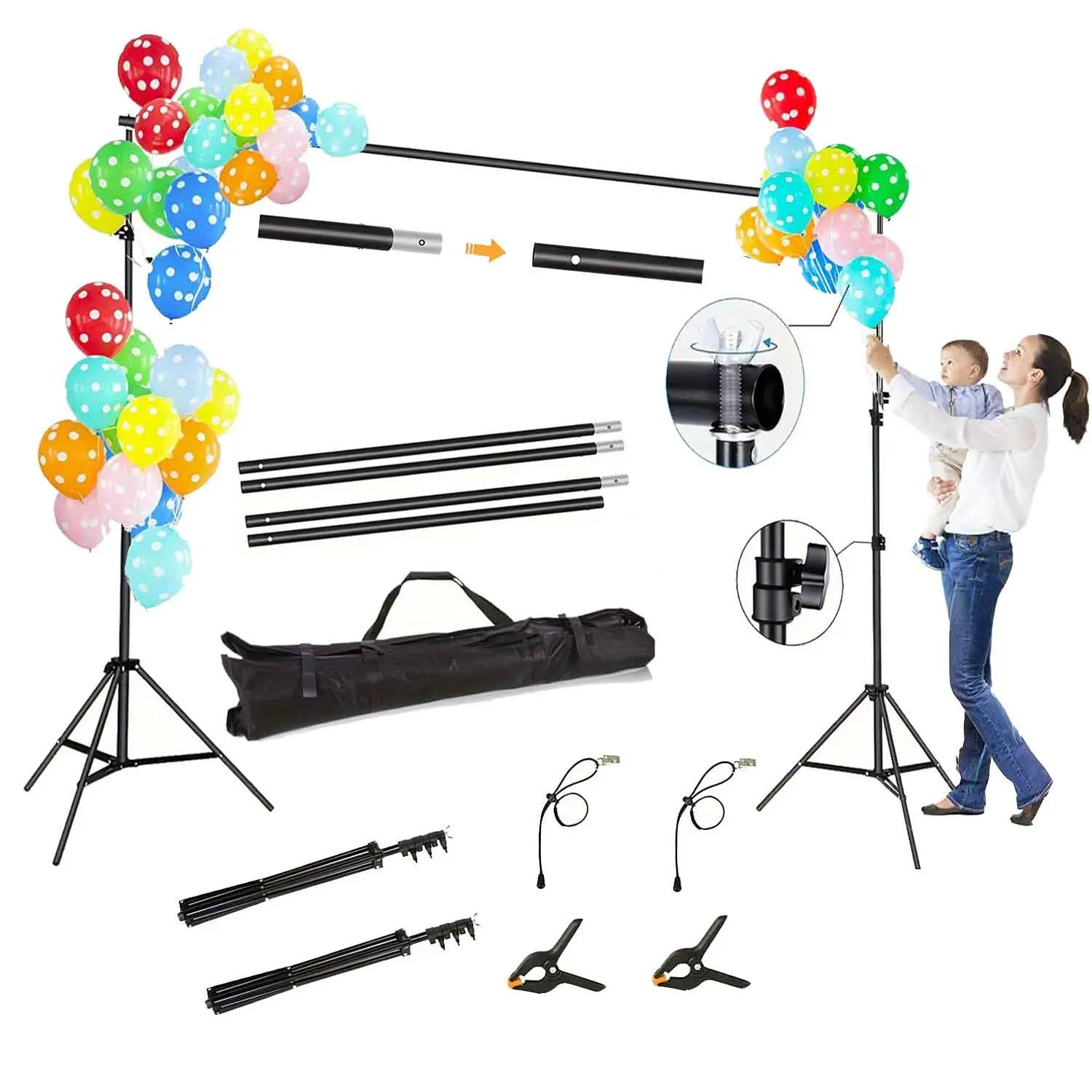 Photography Studio Backdrop Stand Photo Video Studio Background Stand Backdrop Support System Kit Scenery Shelf Frame Light Kit