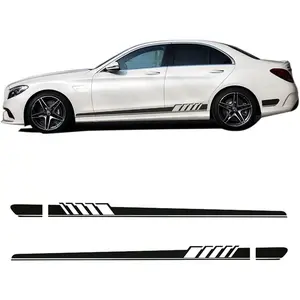 5D Carbon Fiber Amg Edition Side Racing Stripe Decal Sticker, Custom Fit for Mercedes-Benz C-Class W205, Enhances Style & Performance, Car Decals
