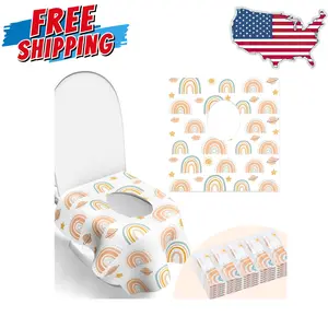 30 Pack Toilet Seat Covers Disposable, Individually Wrapped for Travel, Rainbow