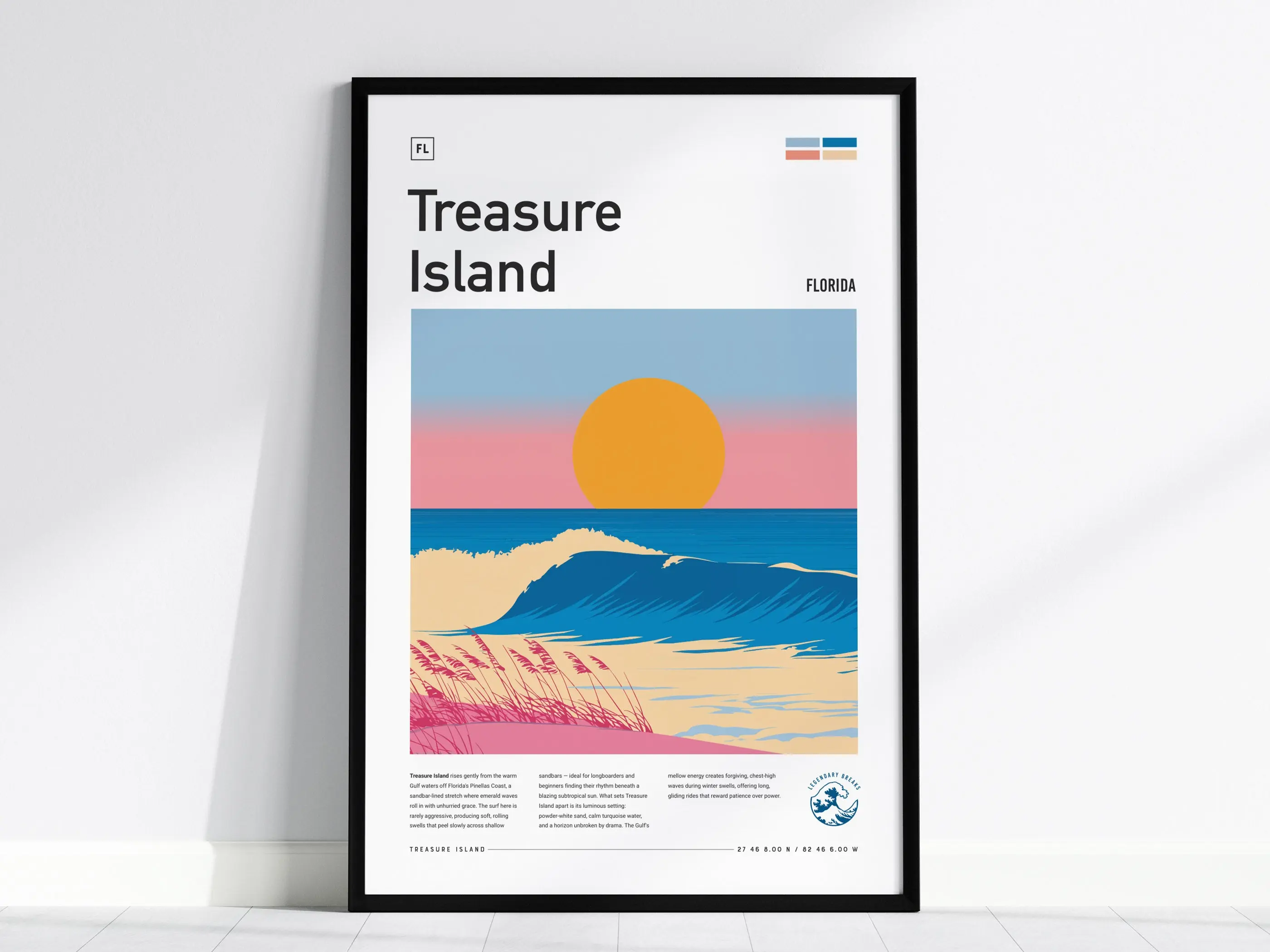 Treasure Island, Florida Poster | Sun-Kissed Surf & Shoreline Wall Art