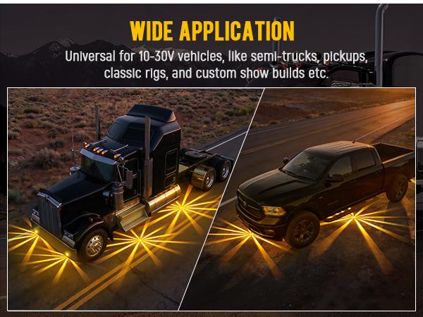 Partsam 2Pcs Amber LED Glass Lens Watermelon Strobe Lights, Turn Signal Marker Light Suitable for 10-30V Vehicles, Semi Trucks, Trucks, Pickup, Off-road, Aluminum Alloy Base，IP65 Waterproof