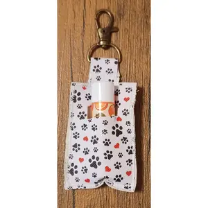 Chapstick Holder - Perfect for Purse Bag or Keyring - Adorable Paw Print Design - Holds ChapStick - Not Included