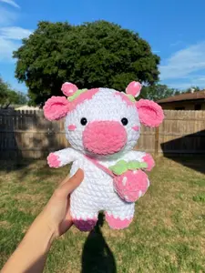 Cow | Crochet Cow | Cow Plushie | Amigurumi | Strawberry cow | Gifts for her