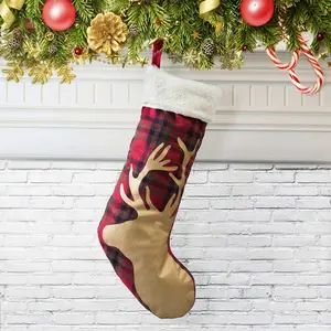 Hulala Gold Reindeer Stocking  H21" Cover