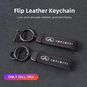 Premium Vintage Suede Leather Car Keychain Durable Metal Car Key Ring For Infiniti QX55 QX50 QX60 QX80 Q50 Q70L Q60 Q30 Q70 QX70 QX30